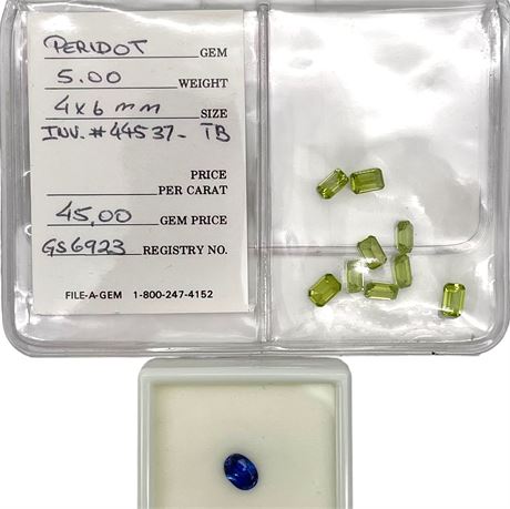 Natural Peridot & Blue Lab Sapphire Gemstones