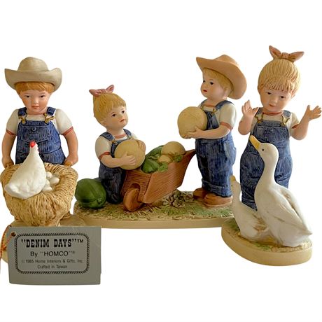 Homco Denim Days Collectible Figurines