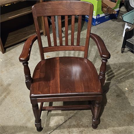 Solid Wood Mission Bankers Library Office Chair Armchair