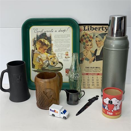 Group of Vtg Collectibles w/ 1978 Old Mill Calendar, Playboy Mug and More
