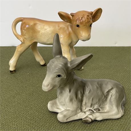 1960 Goebel Hummel Nativity Calf and Donkey Figurine