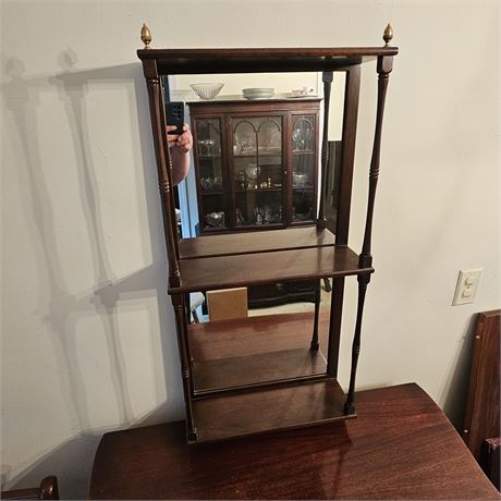 Mirror Back Wall Display Shelf