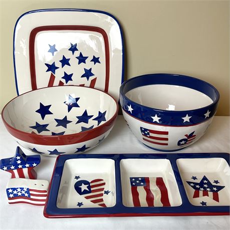 Patriotic 4th of July Ceramic Serveware