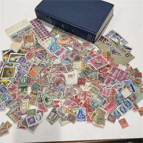 Bunch of Stamps with 1959 Standard Postage Stamp Catalogue Book Vol 1