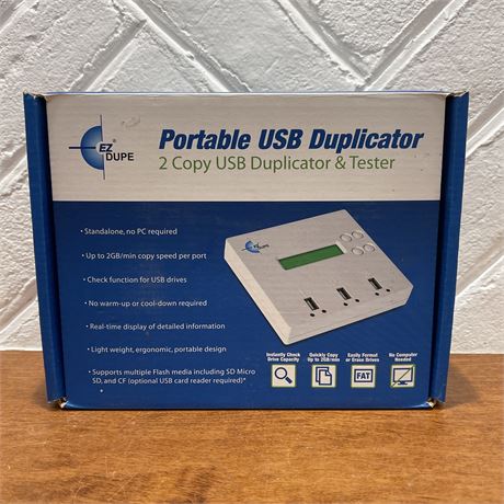 NIB EZ Dupe Portable 2 Copy USB Duplicator & Tester
