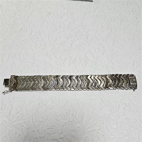 Silver bracelet "ITALY 925" 7 inches in length 3/4 inch width - 50 grams