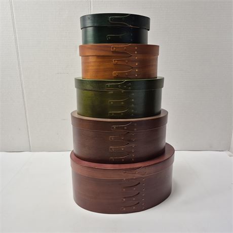 Nesting Stack of Shaker-Style Oval Pantry Boxes