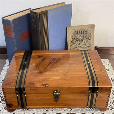 1887 Hall's Composition Outline Book, 1931 and 1946 Books w/ Pilliod Swanton Box