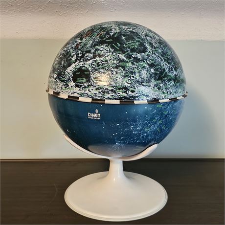 1969 Lunar Tin Globe by J Chein Co. w/Stand