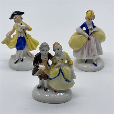 Ceramic Porcelain Figurines (Victorian Man & Woman w / Japanese Yamaka Dancers)