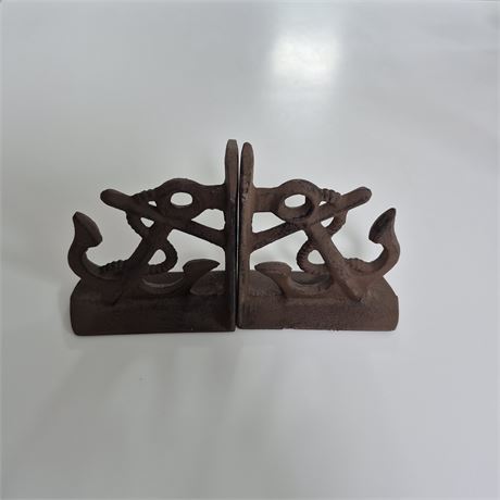 Cast Iron Anchor Bookends Nautical Maritime Coastal Décor