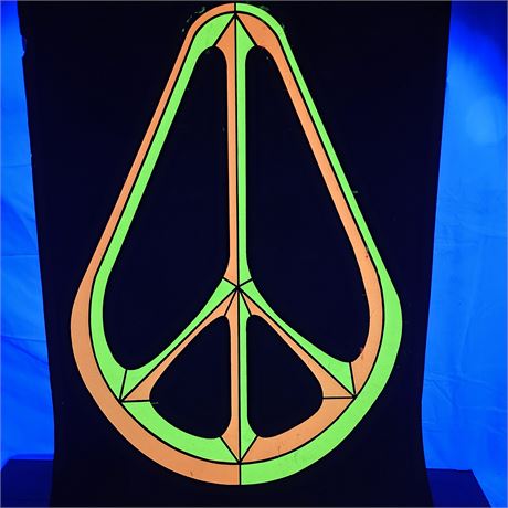Vintage 1969 Peace Sign Black Light Poster