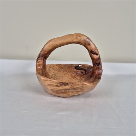 Vtg Handcrafted Shan Mu Sculptural Cypress Root Wood Basket