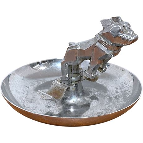 Vtg Chrome Mack Truck Bulldog Cigar Ashtray