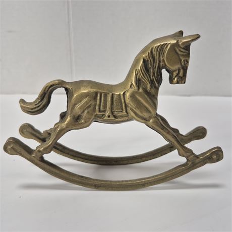 Vintage Brass Rocking Horse