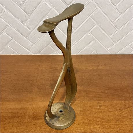 Antique Brass Cobbler's Shoe Rest / Shoe Shining Stand
