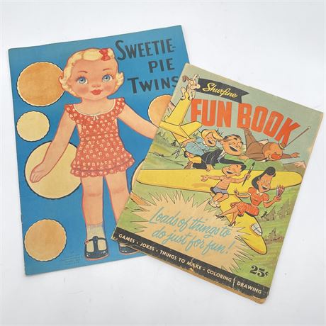 Vintage Children Books including Fun Book and Sweetie Pie Twins