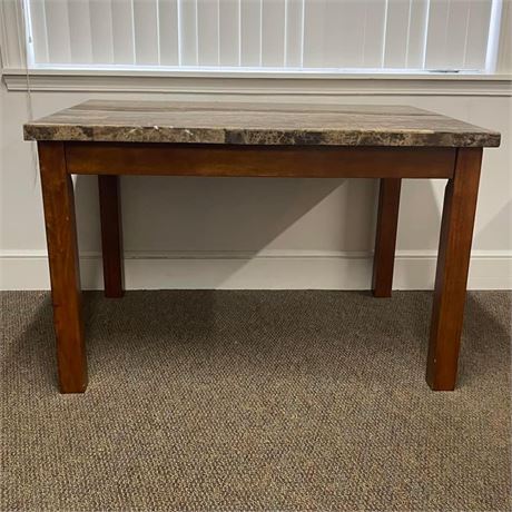 Solid Dining Table with Marble Top