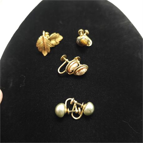 (4) Pairs of Gold Filled Earrings