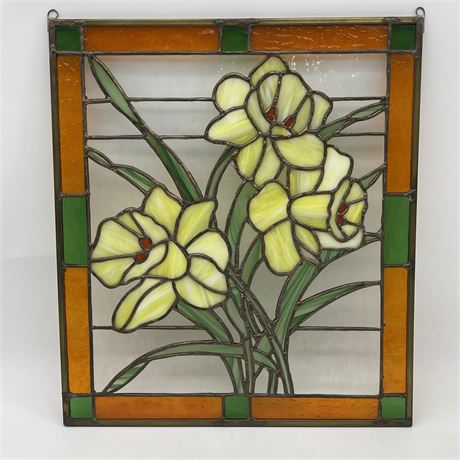 Daffodil Stained Glass Suncatcher Panel