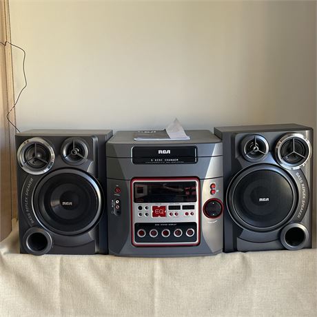 RCA RS2654 Mini Stereo System w/ 5-Disc CD Changer & AM/FM Radio Tuner