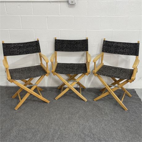 Set of 3 Outdoor Folding Director Chairs