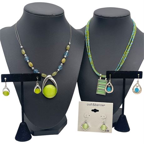 Blue & Green Beaded Costume Jewelry