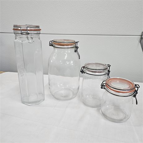 Large Triomphe Glass Jar Storage Containers