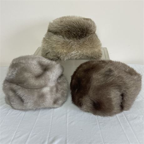 Bundle of Ladies Vintage Pillbox Fur Hats