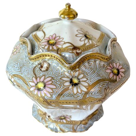 Vtg Mikado Japan Hand Painted Biscuit Jar