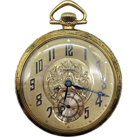 Antique Hampden Gold-Filled 15 Jewels Pocket Watch