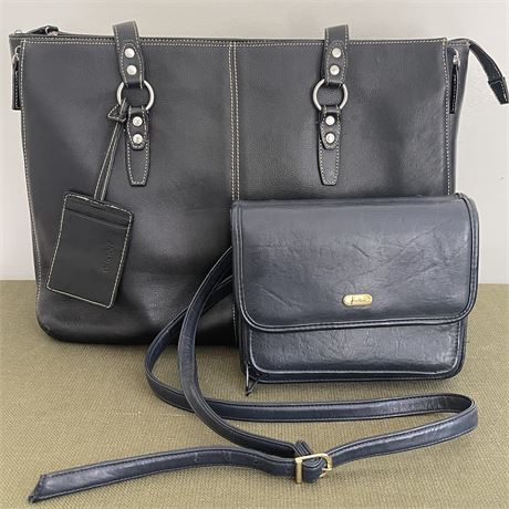 Buxton Geniune Leather Computer Bag & Kolton Crossbody Purse