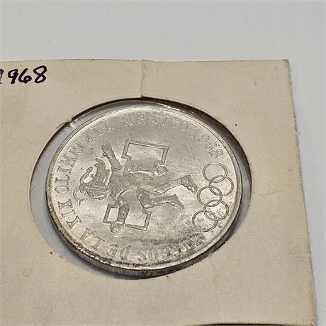 1968 Silver 25 Peso Olympic Coin