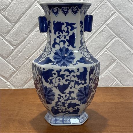 The Bombay Company Oriental Style Chinoiserie Hand-Painted Ceramic Vase