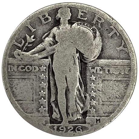 1926 Standing Liberty 90% Silver Quarter