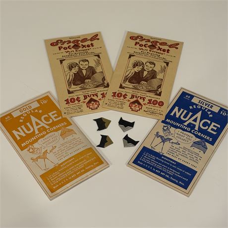 Vtg Packets of Mounting Corners - Black, Gold and Silver