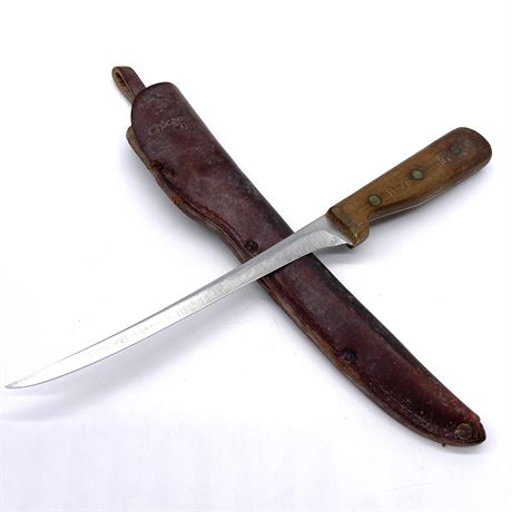 Chicago Cutlery BT78 Fillet Knife w/ Leather Sheath