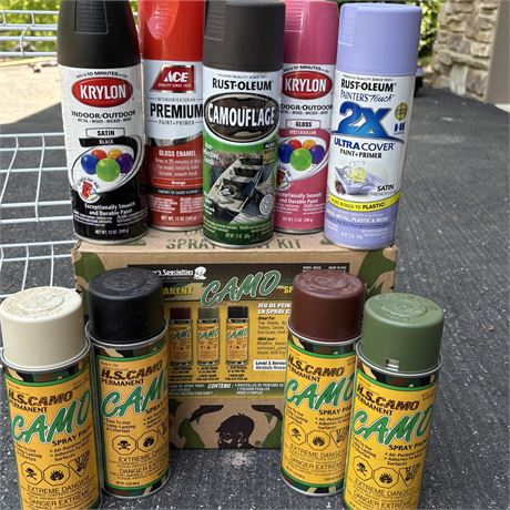 Spray Paints w/ Hunters Specialtie's Camouflage, Krylon and Rust-oleum