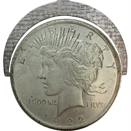 1922 Peace Silver Dollar Coin on Keychain