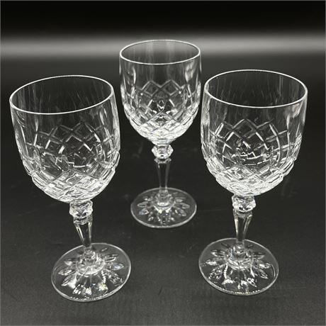 Set of 3 Galway Crystal Wine Goblets