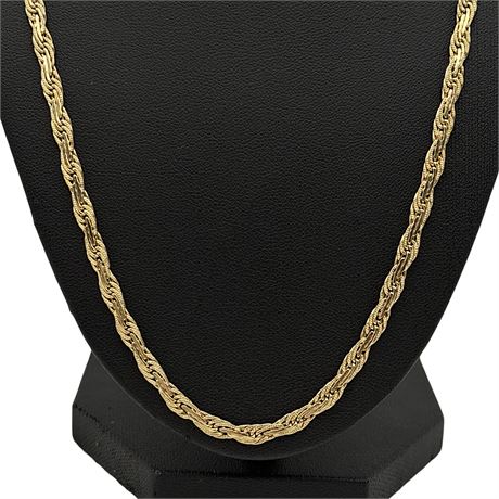 14K Yellow Gold Rope Chain Necklace
