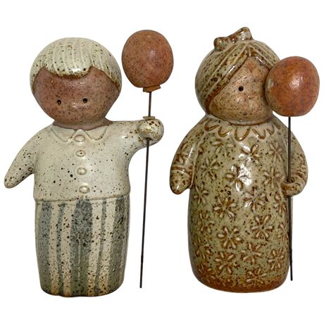 Vtg Fitz and Floyd Stoneware Salt and Pepper Shakers
