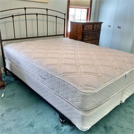 Queen Size Bed with Iron Headboard