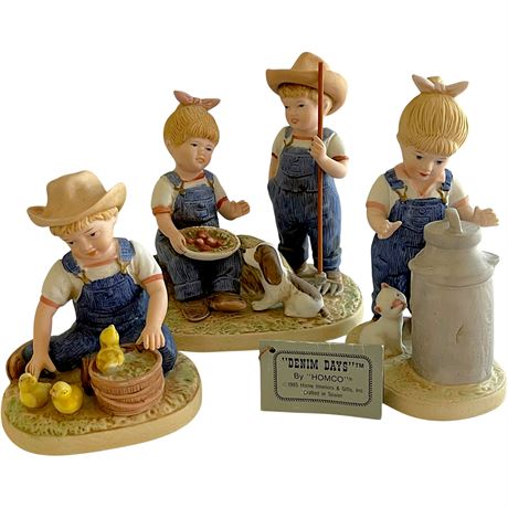 Homco Denim Days Collectible Figurines