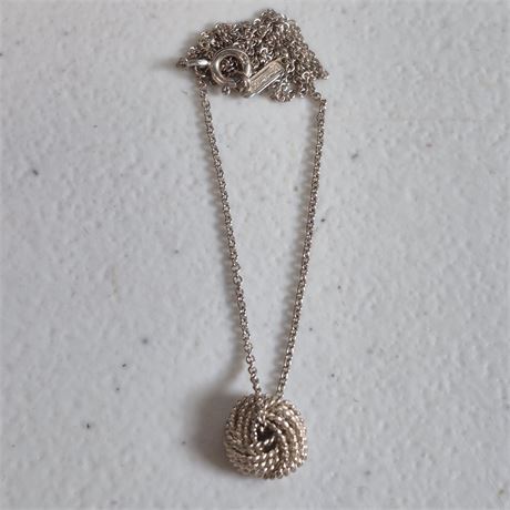 Tiffany & Co Sterling Pendant Rope Necklace