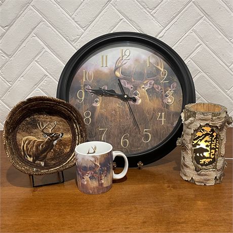 Hayden Lampson Artwork Clock & Mug “The Buck Stops Here” w/Coordinating Decor