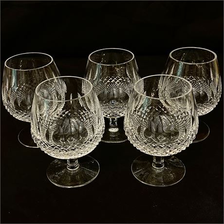 (5) Waterford Crystal Colleen Short Stem Brandy Glasses