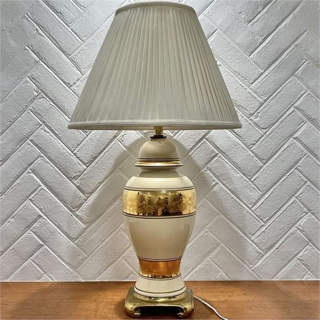 Mid Century Chinoiserie Porcelain Table Lamp