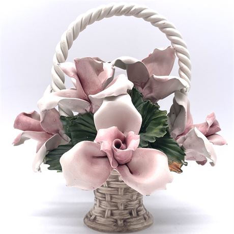 Porcelain Capodimonte Flower Basket