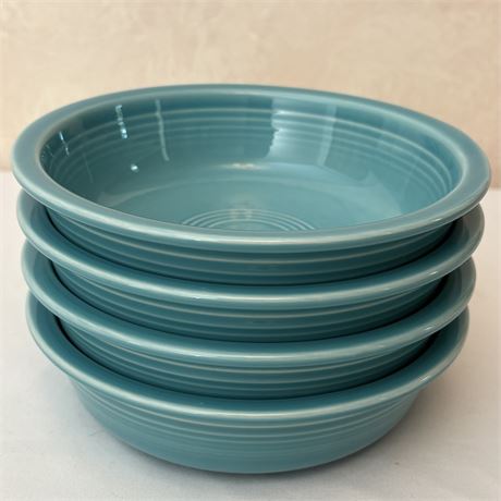 (4) Vtg Fiestaware Turquoise Fruit Bowls